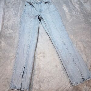 Abercrombie Fitch The 90s Straight Ultra‎ High Rise Jeans Split Hem Size 26/2